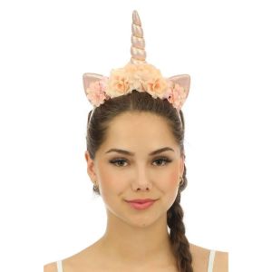 Ruedelafete Serre t&ecirc;te licorne avec ffleur rose