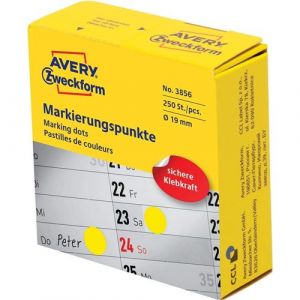 AVERY ZWECKFORM Pastilles de couleurs, 19 mm, jaune