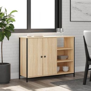 VidaXL Buffet,Meuble de Rangement ch&ecirc;ne sonoma 100x33x75 cm bois d'ing&eacute;nierie 646319 - Brun