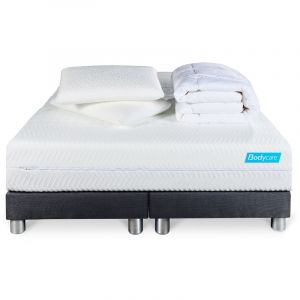 Body Care Pack BIOCARE 160x200 Mousse à mémoire de forme BIO 5 zones double sommiers gris + Couette + 2 oreillers 160 x 200 cm Gris