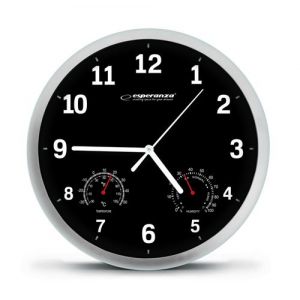 Esperanza +EHC016K+WALL+CLOCK+-++LYON+-+BLACK