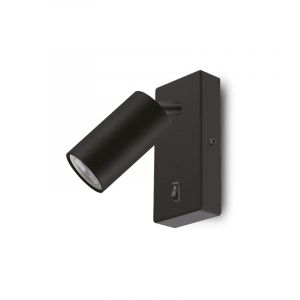 Maclean Applique/applique murale, spot, rond, GU10, avec interrupteur, 55X100MM, noir, MCE369 b