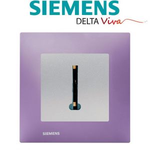 Siemens Prise Téléphone Silver Delta Viva + Plaque Violet