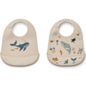 Liewood Lot de 2 Bavoirs Tilda - Sea Creature Sandy