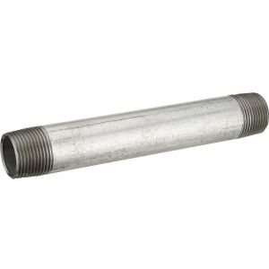 Sans marque Tube d'alimentation filetage, acier galvanis&eacute;, en barre, diam. 26 x 34 mm, L.0,20 m