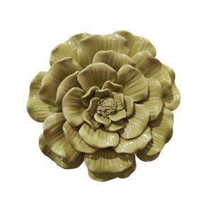 Emde Déco murale fleur céramique vert anis 17.5cm