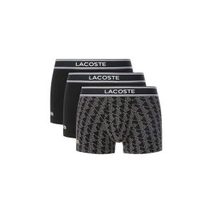Lacoste Boxer Monogram noir blanc (3 unit&eacute;s) - XS