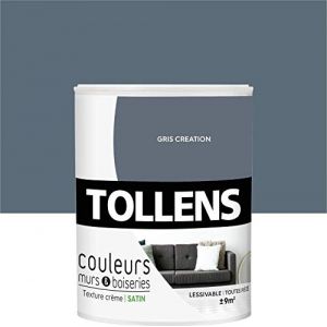 Tollens Peinture murs et boiseries gris création satin 0 75L