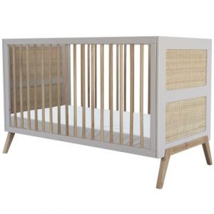 Theo Pack duo lit bébé évolutif et côtés de lit Marelia gris lune (70 x 140 cm)