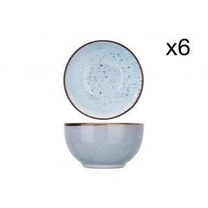 Cosy & Trendy 6 Bols en Grès Tessa bleus - D.13.8 cm