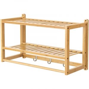 Étagère murale pour salle de bain bambou 30 x 55 x 22,5 cm naturel