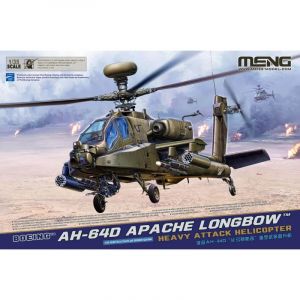 Meng Maquette Boeing AH-64D Apache Longbow Heavy Attack Helicopter 1/35 - Maquette d'hélicoptère QS-004