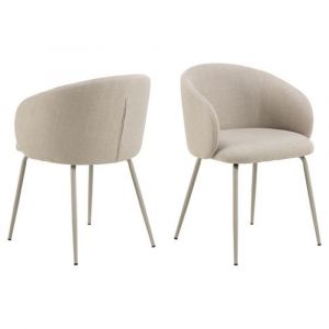 Toilinux - Lot de 2 chaises avec accoudoirs sören