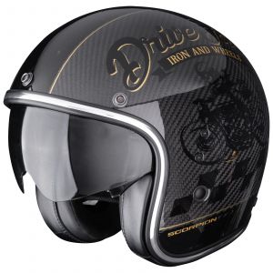Scorpion Exo Casque jet Scorpion Belfast Evo Carbon Zippy noir/or- S