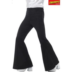 Image de Smiffys Pantalon à pattes d'éléphant, homme, noir