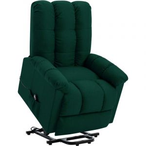 Image de VidaXL Fauteuil Inclinable Tissu Vert Foncé