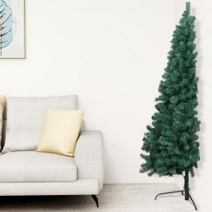 VidaXL Sapin de No?l artificiel moiti? avec support Vert 240 cm PVC