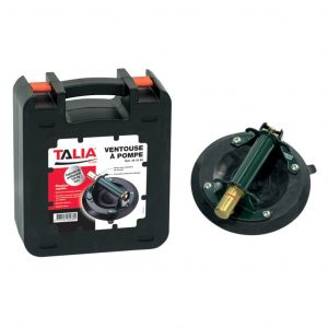 Taliaplast Ventouse simple à pompe 404280 acier D20cm capacité 130kg avec mallette de transport