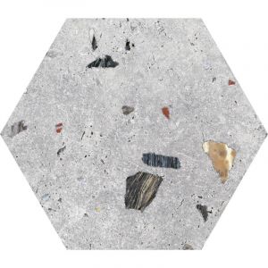 Carrelage hexagonal Granitia gris 22x25 cm