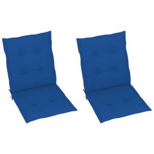 VidaXL Coussins de chaise de jardin 2 pcs Bleu royal 100x50x4 cm