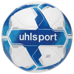 Uhlsport Attack ADDGLUE Training Football - avec Nouvelle Technologie ADDGLUE - Blanc/Bleu Royal/Bleu - Taille 5 - FIFA Basic