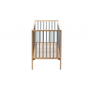 Combelle Lit à barreaux en bois Rémi hybride bleu gris (70 x 140 cm)