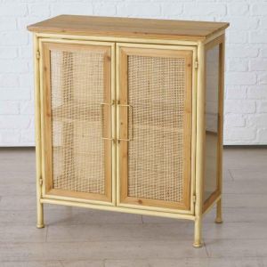 Image de Boltze Armoire Relina En Rotin Et Sapin De Chine Beige