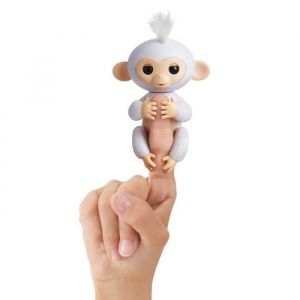 Wow wee Fingerlings Bébé singe ouistiti pailleté blanc