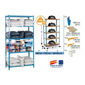 Simon Rack KIT MADERCLICK SUPERPLUS 5/500 BLEU/BOIS -