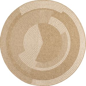 Nazar Tapis intérieur extérieur effet jute naturel à motif abstrait RUGS - 80x80 cm - NATURE - Blanc
