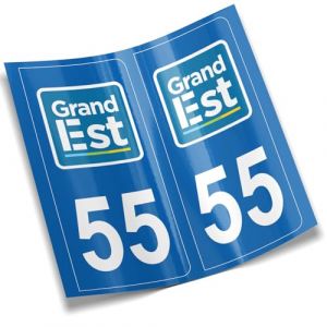 2 autocollants stickers plaque immatriculation voiture départements France