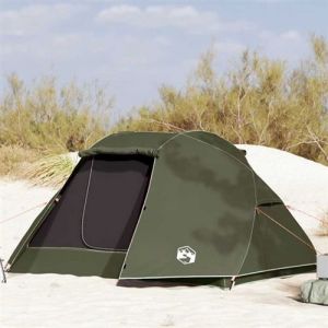VidaXL Tente de pêche - Non spécifié - 5 personnes - Imperméable - Vert olive - Camping occasionnel
