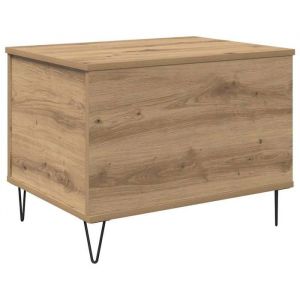 VidaXL Table basse r&eacute;glable - Ch&ecirc;ne artisanal - 60x445x45 cm - Plateau relevable - Grand rangement