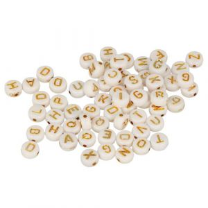 Artémio 300 perles blanches alphabet