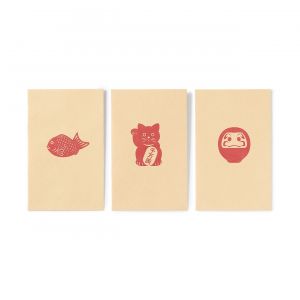 Enveloppes petites en papier de bambou avec motifs porte-bonheur - Kraft