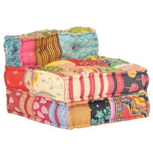 Décoshop26 Coussin de sol pouf modulaire chaise longue en tissu Patchwork 60x70x51 cm DEC021298