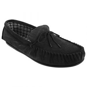 Mokkers Bruce Chaussons moc ins en daim véritable pour homme, Noir, 42 2/3 EU