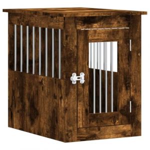 VidaXL Meuble de cage pour chiens chêne fumé 45x62x59 cm