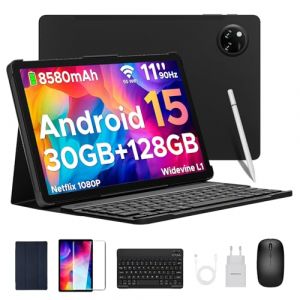 Doogee TAB A9 PRO+ Tablette tactile Avec clavier et stylet 11 pouces Android 1530 Go+ 128 Go8580mAh13 MP/WIFI/Face ID - Noir