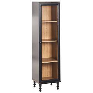 Beliani Armoire à Vitrine Décorative Scandinave en Bois d'Ingénierie Buffet Meubles de Salle à Manger Salon Noire Tingledale