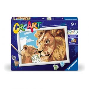 Ravensburger Creart S&eacute;rie D Lion Et Chiot | Kit Peinture Enfants | Peindre Avec Des Num&eacute;ros Inclut Tout Le N&eacute;cessaire | Jeux Enfants 9 Ans Ou Plus | Creart 9 Ans