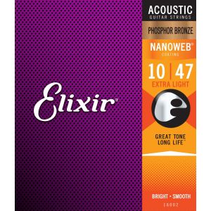 Image de Elixir Cordes guitare acoustique 10-47 16002 Nanoweb phosphore bronze