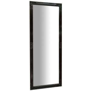 Biscottini Miroir Mural &agrave; accroc r suspendu pour suspension verticale/horizontale L72xPR3xH180 cm noir brillant