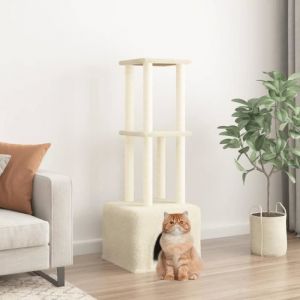 VidaXL Arbre à chat avec griffoirs en sisal Crème 133,5 cm Crème