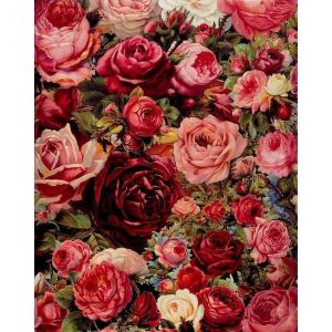 Figured'Art Peinture par Numéro Adulte Fleurs Romantiques - Kit de Loisir Créatif DIY Numéro d'Art - 40x50cm sans châssis