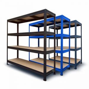 Mammut Rayonnage Étagère charge lourde, Tôle d'acier, 4 Étages, Charge Max : 1600 kg, Bleu, 200 x 180 x 60 cm