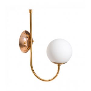 Ixia Applique murale métal doré et globe en verre dépoli blanc