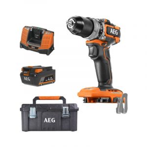 Image de AEG Pack 18V - Perceuse percussion Brushless Subcompact - Batterie 4.0 Ah - Chargeur - Caisse de rangement