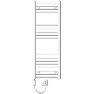 Ecd Germany Radiateur Electrique avec Elément Chauffant 900W - 400 x 1200 mm - Blanc - Connexion Latéral - Forme Courbé - Kit de Montage Mural Inclus
