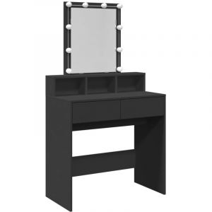 VidaXL Coiffeuse avec LED noir 80x41x144,5 cm